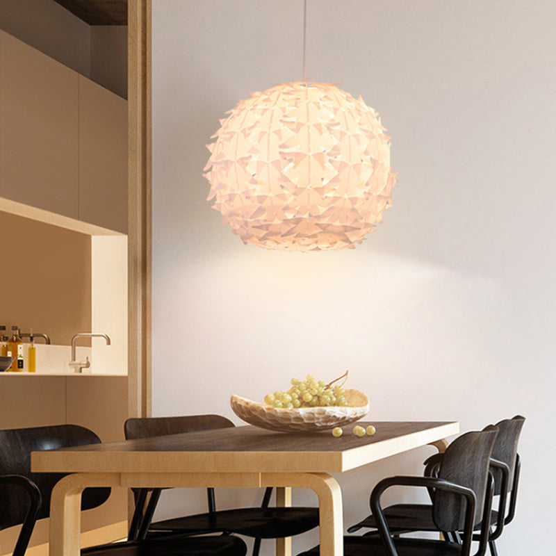 Modern White Globe Pendant Light: Stylish Acrylic Ceiling Lamp For Dining Room