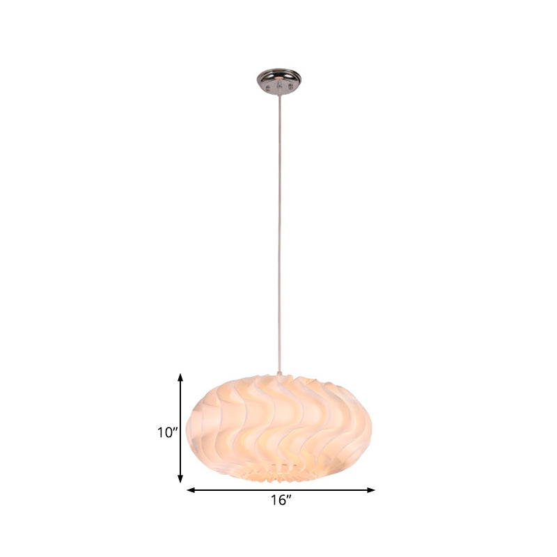 Simple Style Acrylic Meringue Pendant Light - 1 White Ceiling 14’/16’/19.5’ Wide