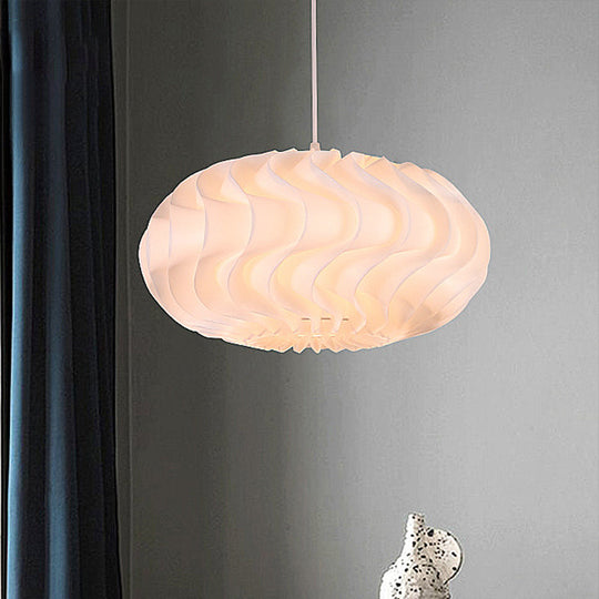 Modern Acrylic Meringue Pendant Light - Simple White Ceiling Lamp 14/16/19.5 Wide