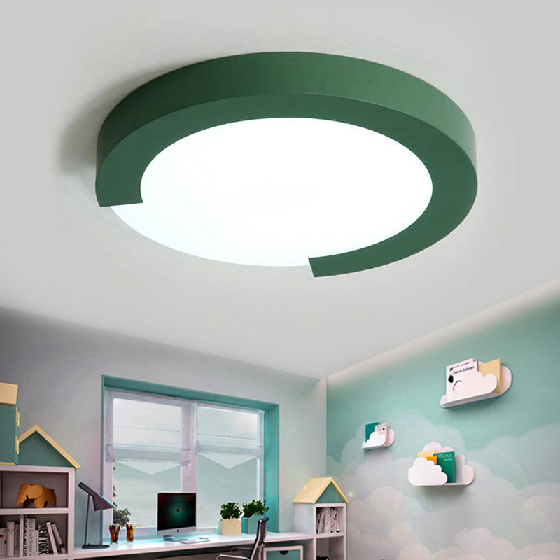 Simple Style Acrylic Ceiling Lamp For Kids Bedroom With Circular Mount