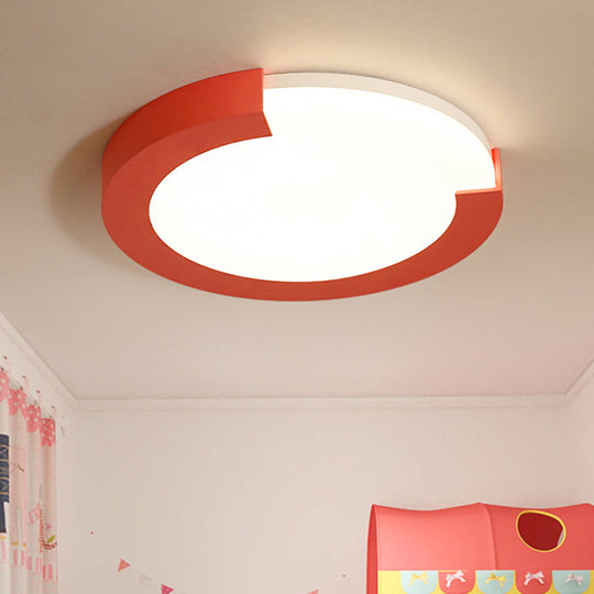 Simple Style Acrylic Ceiling Lamp For Kid’s Bedroom With Circular Mount Pink / 16’ Remote