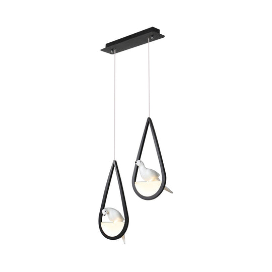 Waterdrop Acrylic Hanging Lamp: 1/2/3 Lights | Black/White Warm/White Light Dining Room Pendant