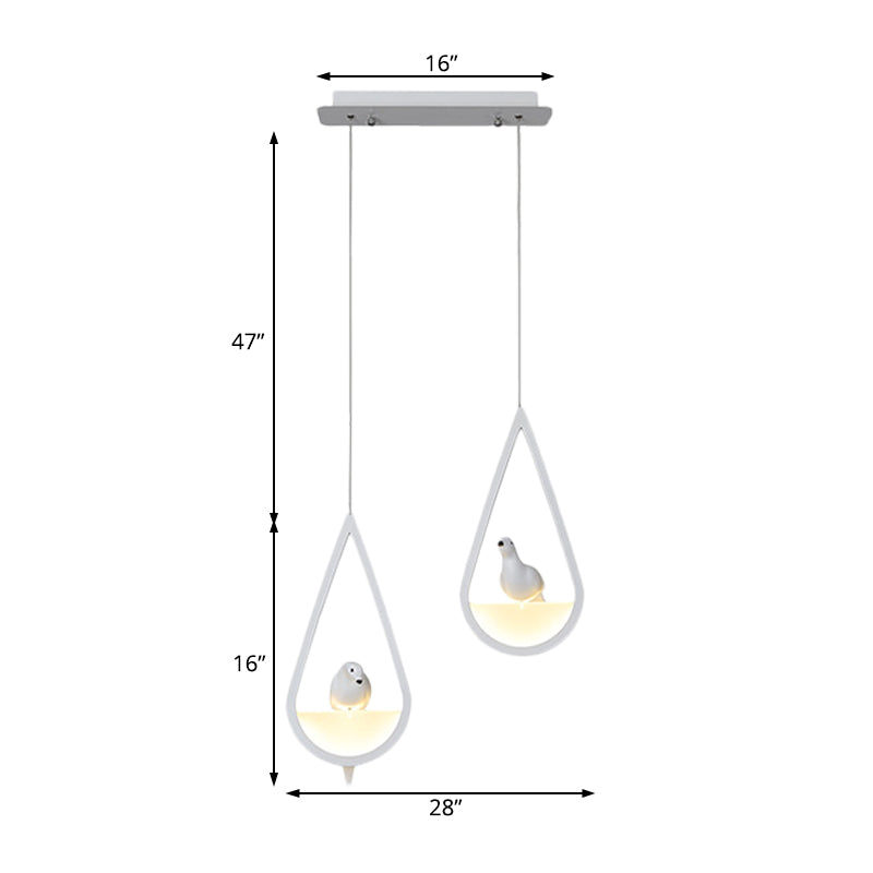 Waterdrop Acrylic Hanging Lamp: 1/2/3 Lights | Black/White Warm/White Light Dining Room Pendant