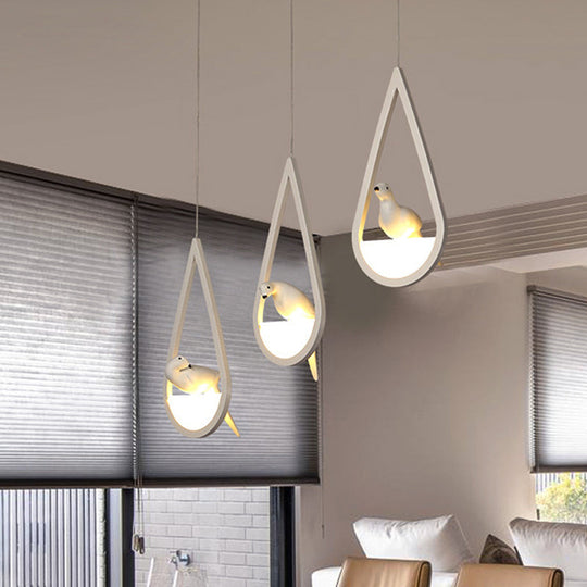 Waterdrop Acrylic Hanging Lamp: 1/2/3 Lights | Black/White Warm/White Light Dining Room Pendant