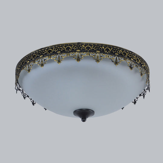 Retro Acrylic Flush Mount Ceiling Light - Brown - Black Shaded Single Bedroom Lighting