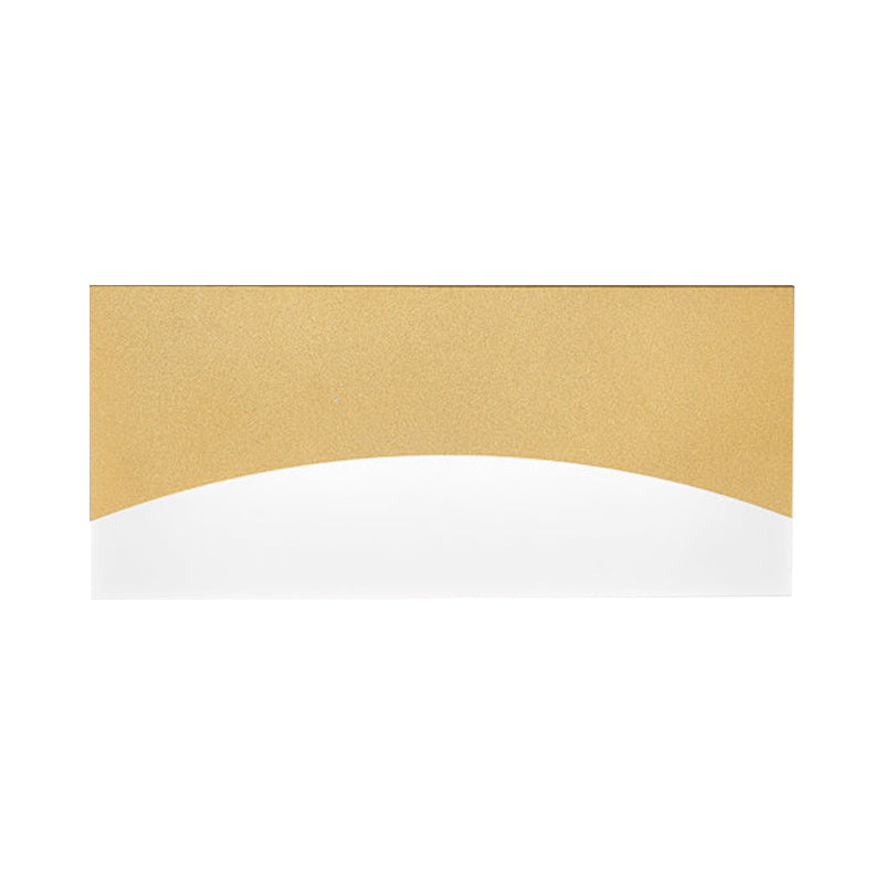 Contemporary Acrylic Wall Light Fixture Rectangular Bedside Sconce In White/Gold Warm/White