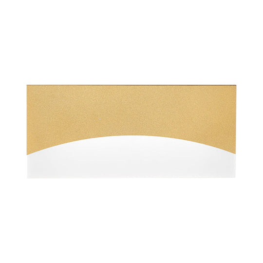 Contemporary Acrylic Wall Light Fixture Rectangular Bedside Sconce In White/Gold Warm/White