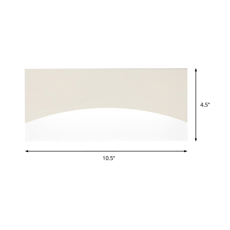 Contemporary Acrylic Wall Light Fixture Rectangular Bedside Sconce In White/Gold Warm/White