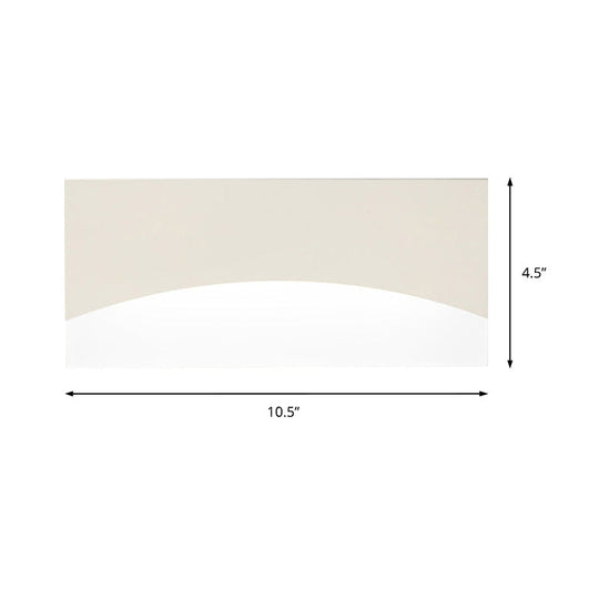 Contemporary Acrylic Wall Light Fixture Rectangular Bedside Sconce In White/Gold Warm/White