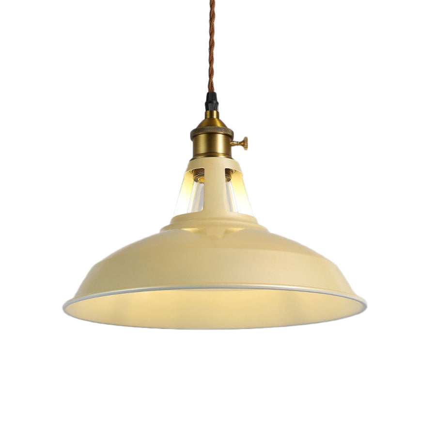 Barn Pendant Light Fixture - Industrial Beige/Blue/Green Metal For Dining Room