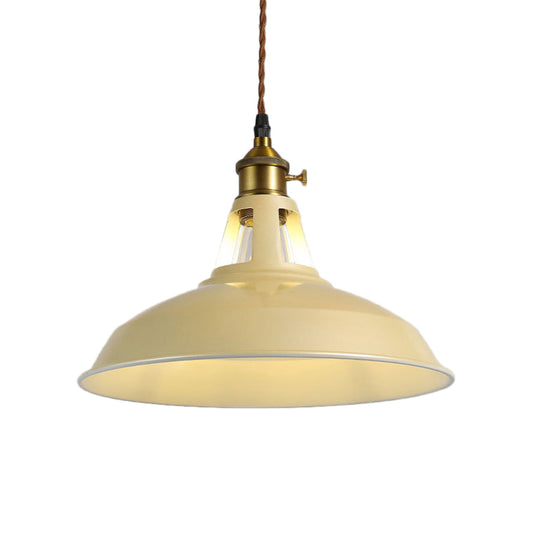 Barn Pendant Light Fixture - Industrial Beige/Blue/Green Metal For Dining Room