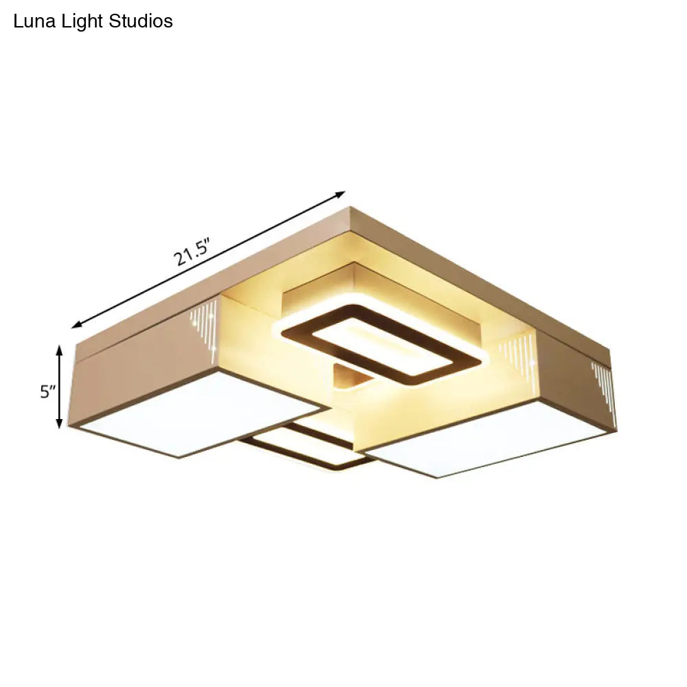 21.5’/29.5’ Modern Acrylic Led Flush Ceiling Light For Living Room In Warm/White/Natural