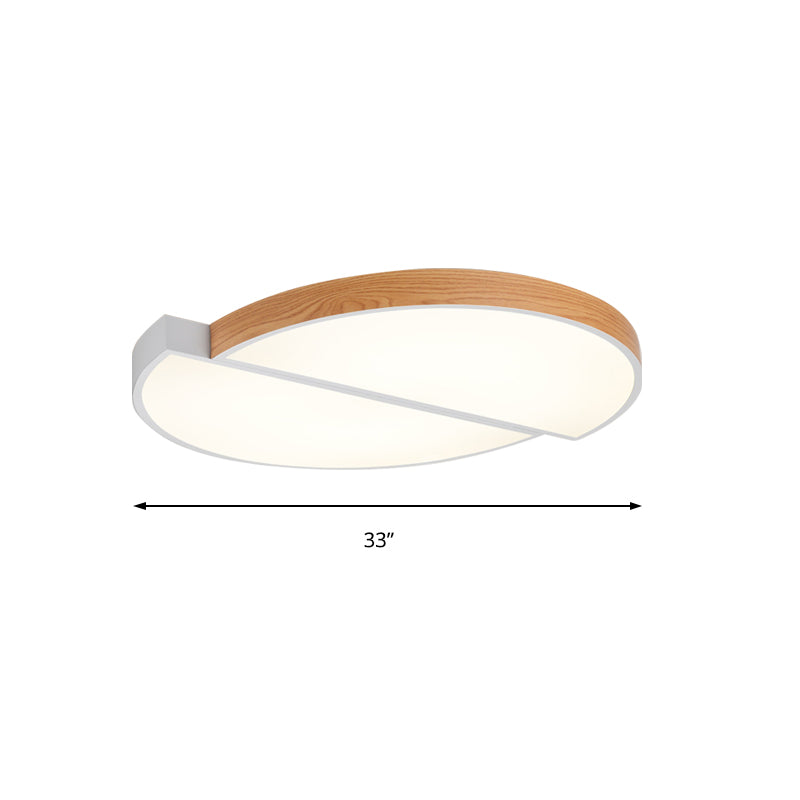 Contemporary Wood White Led Circle Flush Mount Lamp - 20.5 And 33 Diameter