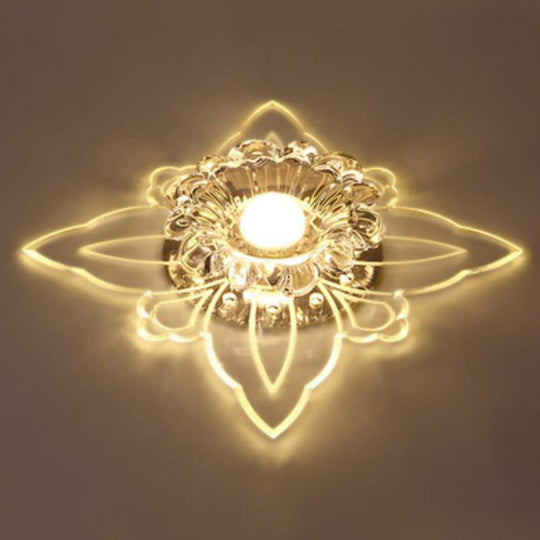 Clear Crystal Led Flush Mount Ceiling Light - Simplicity And Elegance