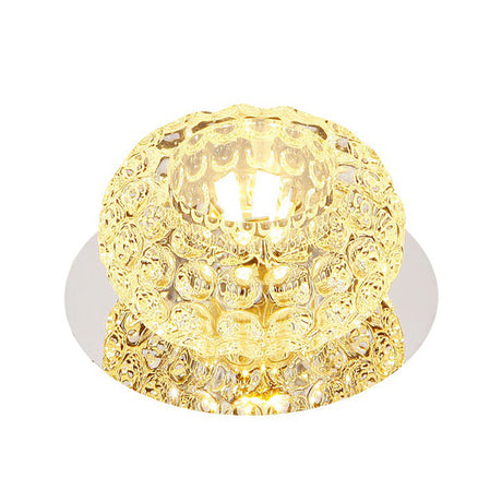 Modern Crystal Led Flush Mount Lighting Fixture - Donut Shape For Hallway