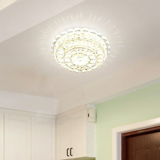 Artistic Crystal Led Flush Ceiling Light For Entryway Clear / 8’ Third Gear