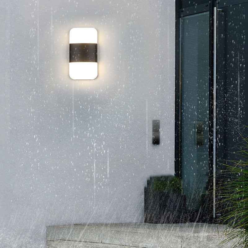 Modern Black Led Courtyard Wall Sconce Light Fixture 2 /
