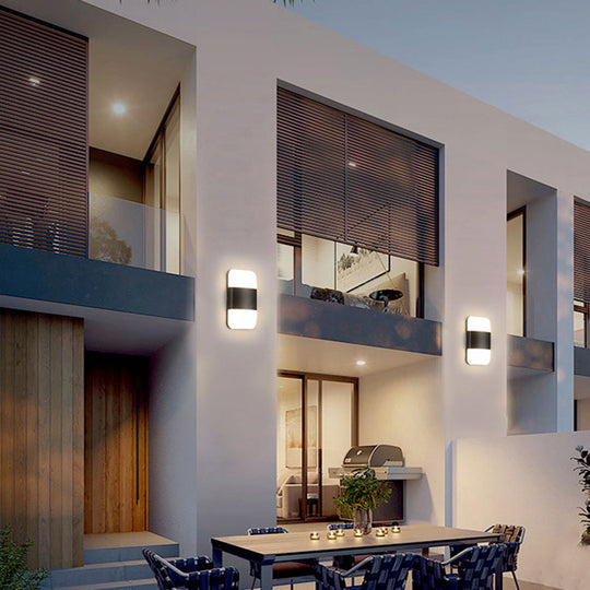 Modern Black Led Courtyard Wall Sconce Light Fixture