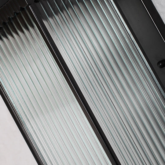 Traditional Glass Led Outdoor Wall Light With Solar Power And Ribbed Design.
