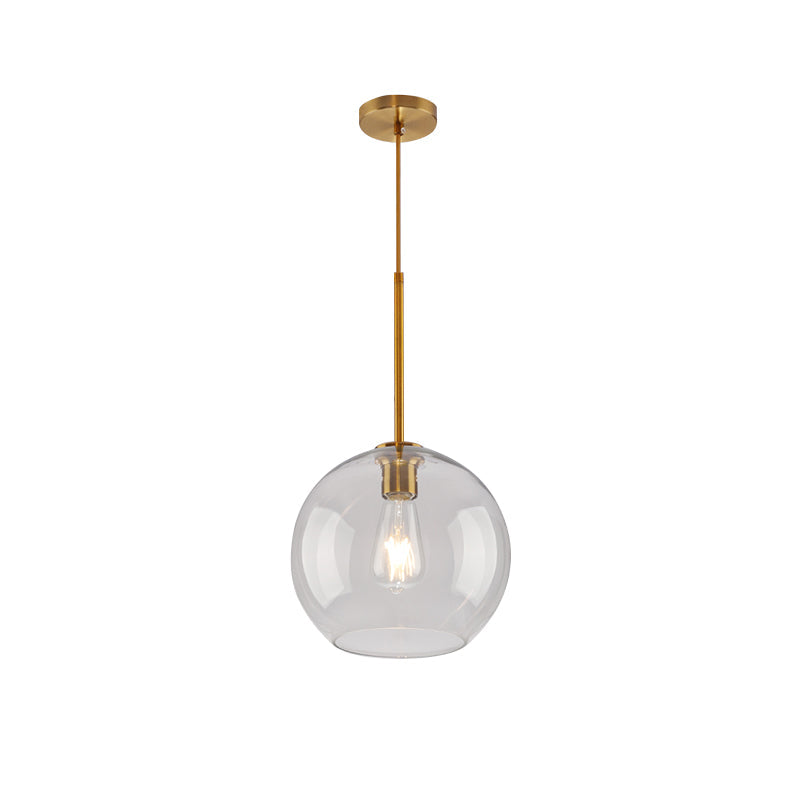 Modern Global Pendant Light With Clear/Amber Glass And Gold Finish Available In 3 Sizes