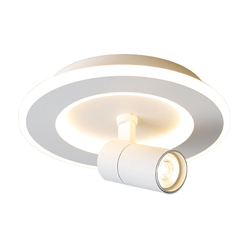 Modern Square/Round Flush Mount Led Acrylic Lamp In White/Black (White/Warm Light)