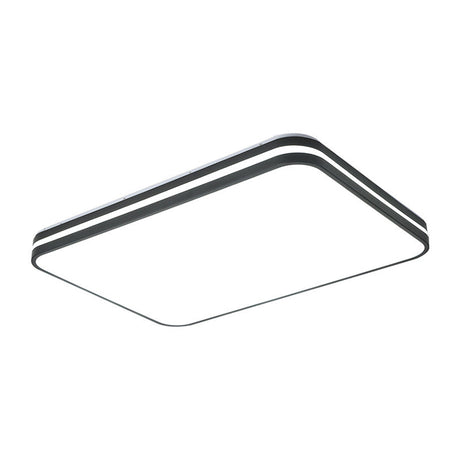 Modern Led Flush Mount Lamp Black Square/Rectangle Acrylic Fixture In White Light 16/19.5/25.5 Wide