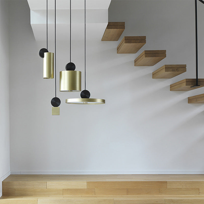 Simplicity Gold Geometric Led Ceiling Light For Dining Room