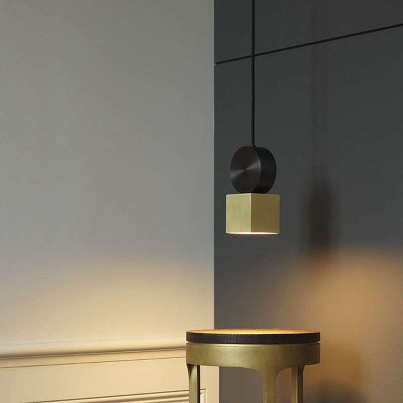 Simplicity Gold Geometric Led Ceiling Light For Dining Room / Warm Square