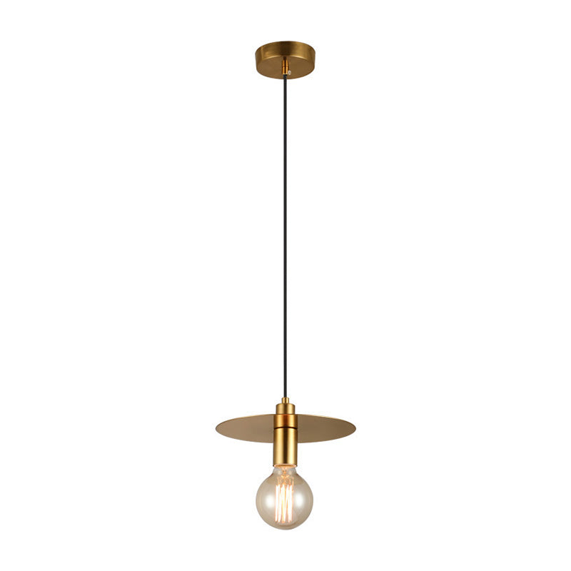 Modern Gold Geometric Ceiling Pendant Light - Single Metallic Hanging Lamp / D