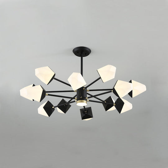 Modern Acrylic Gemstone Shaped Led Chandelier Pendant Light For Dining Room