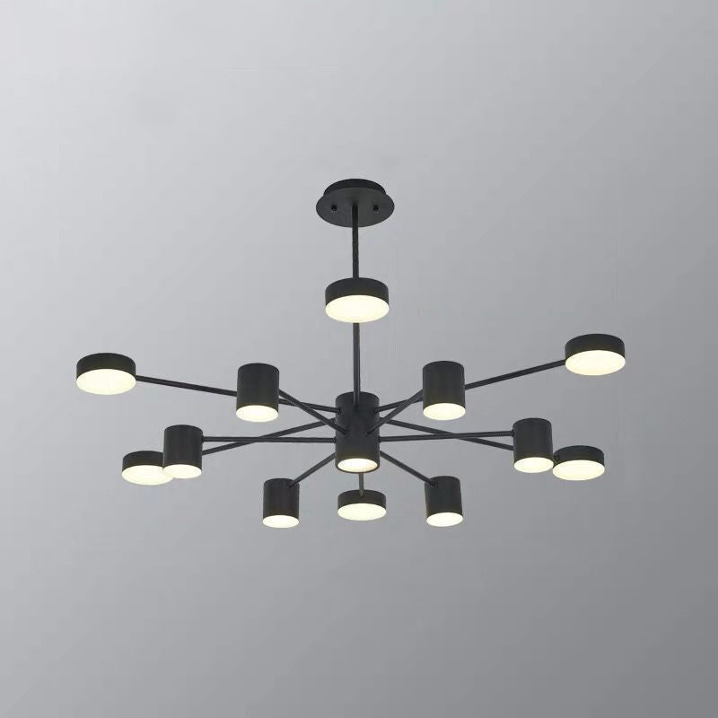 Minimalist Led Chandelier For Living Room - Starburst Pendant Light 12 / Black