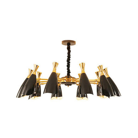 Sleek Metallic Led Chandelier For Modern Living Room Décor