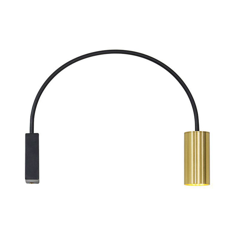 Modern Arched Led Wall Mount Light For Living Room Metallic Lighting Fixture