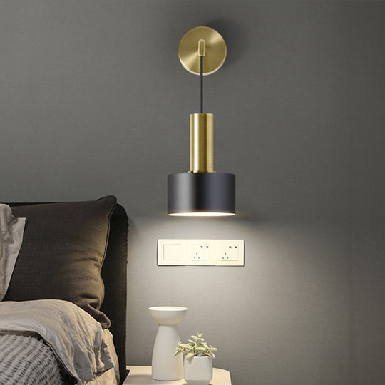 Modern Grenade Shaped Wall Lamp - Metallic Single Bedside Lighting Fixture