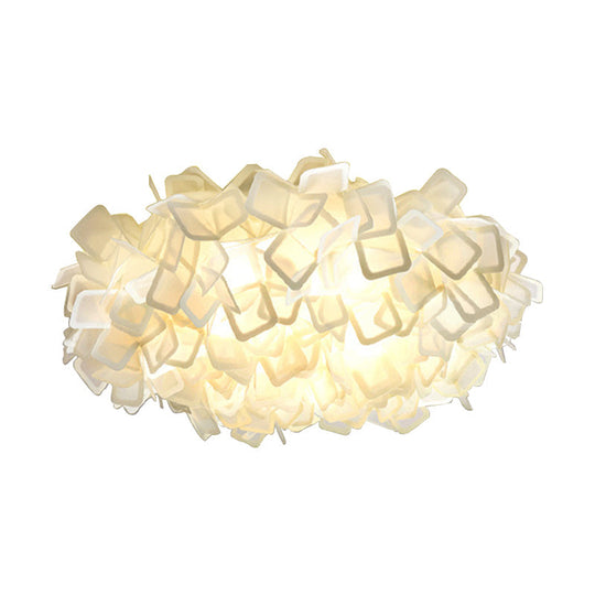 Contemporary Led Blossoming Flower Acrylic Flush Mount Ceiling Light Fixture In White/Black/Blue