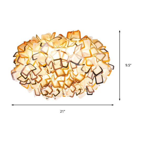 Contemporary Led Blossoming Flower Acrylic Flush Mount Ceiling Light Fixture In White/Black/Blue