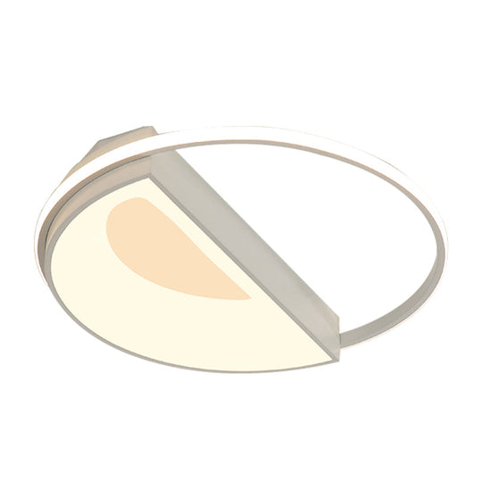 Contemporary Round Acrylic Flush Mount Lamp Led 18’/21.5’ Wide White/Pink/Blue For Bedroom In