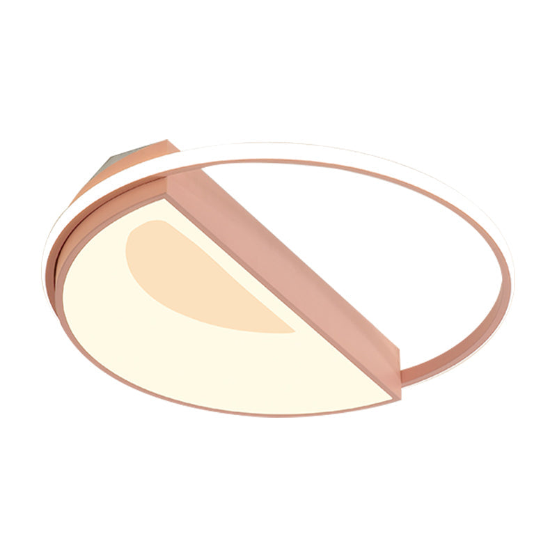 Contemporary Round Acrylic Flush Mount Lamp Led 18/21.5 Wide White/Pink/Blue For Bedroom In