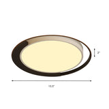 Modern Led Black And White Round Flush Ceiling Lamp With Recessed Diffuser 16’/19.5’ Wide In