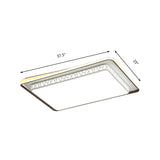 Modernist Led Flush Mount Lamp With White Acrylic Shade - Bedroom Lighting