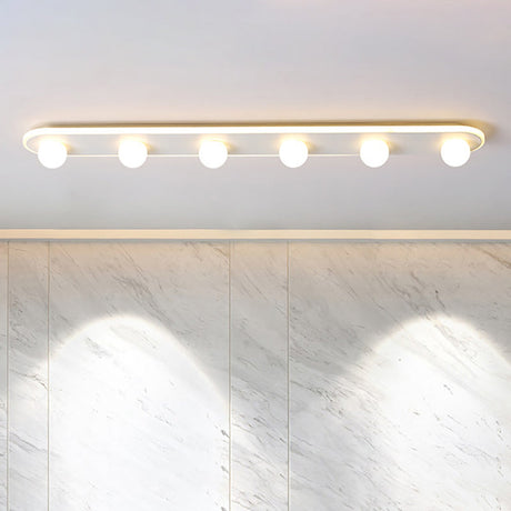 Modern Acrylic Semi-Flush Led Light Fixture - Rectangular White/Warm With 3/4/6 Lights 6 / White