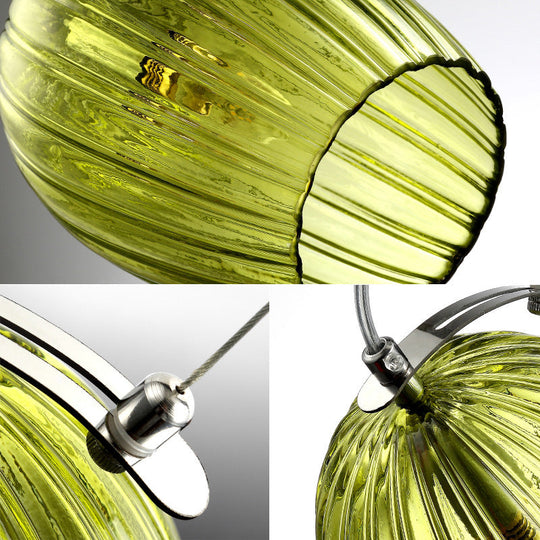 Modernist Tulip Pendant Light With Prismatic Glass - Clear/Amber/Smoke Bedroom Hanging Lamp Fixture