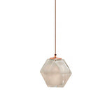 Modern Diamond Suspension Pendant Lamp With Textured White/Amber/Smoke Glass Led Hanging Light