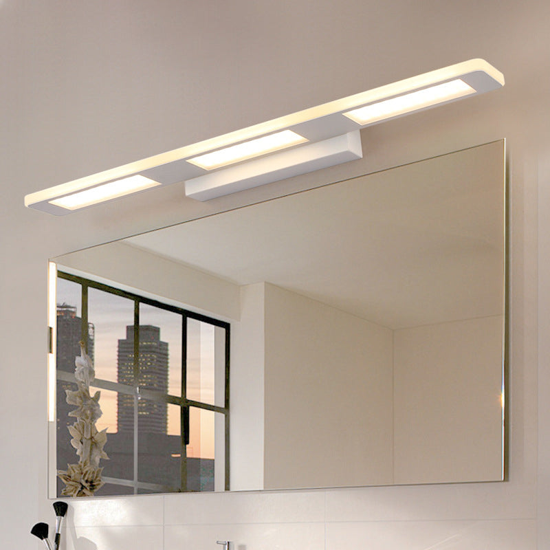Modern Led Rectangular Acrylic Vanity Wall Light - White/Warm White / Warm