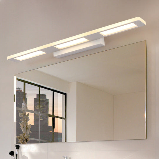 Modern Led Rectangular Acrylic Vanity Wall Light - White/Warm White / Warm