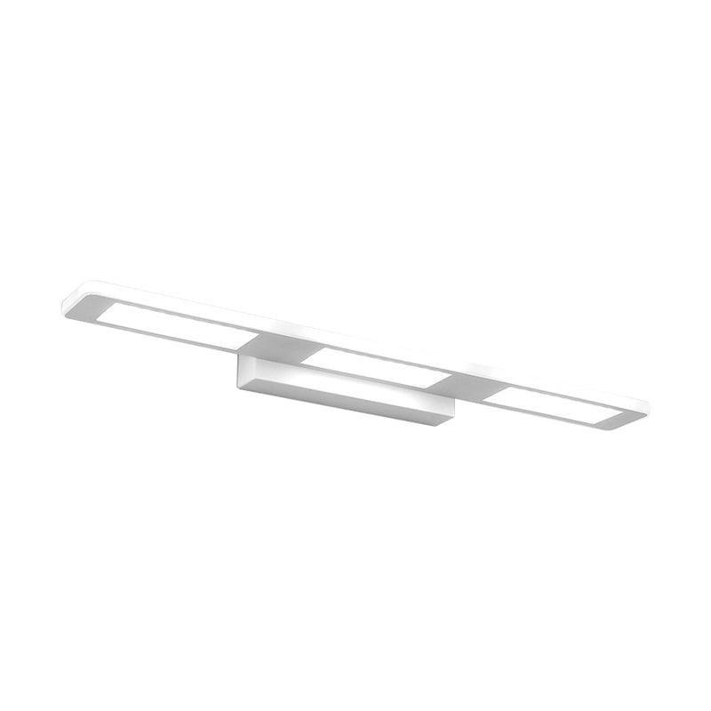Modern Led Rectangular Acrylic Vanity Wall Light - White/Warm