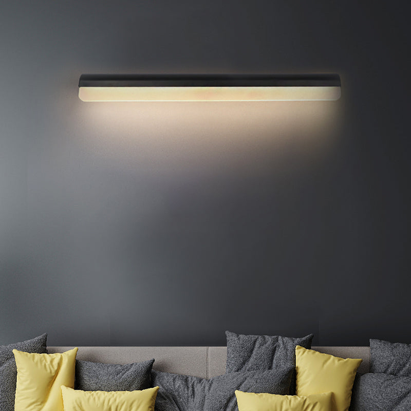 Contemporary Led Vanity Wall Sconce In White/Black Acrylic - 16/19.5/23.5 Wide Black / 16 White