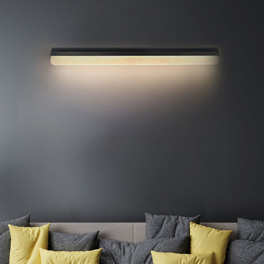 Contemporary Led Vanity Wall Sconce In White/Black Acrylic - 16/19.5/23.5 Wide Black / 16 White