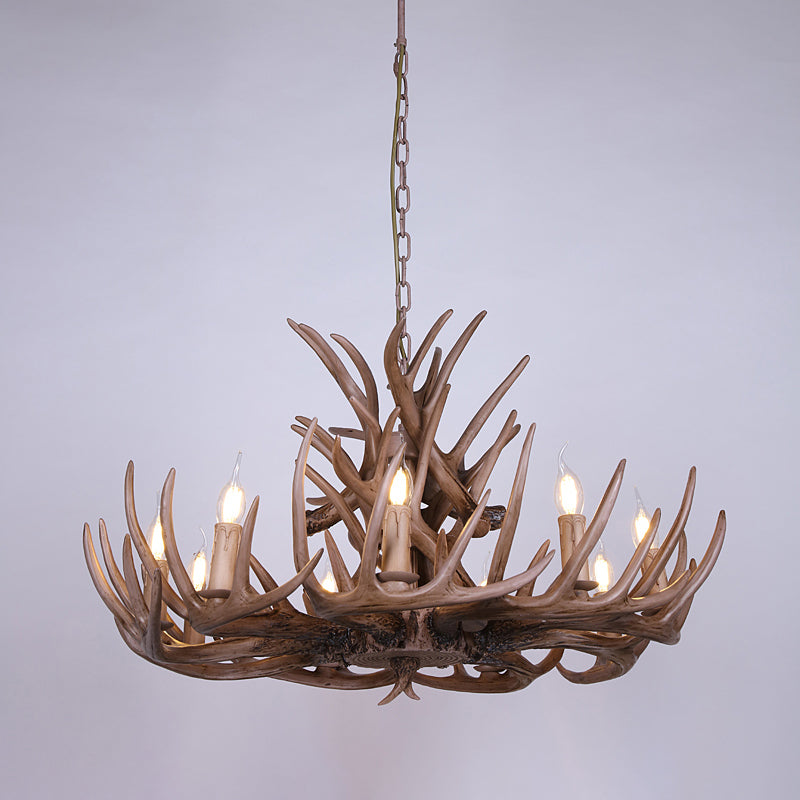 Antler-Shaped Pendant Light: Vintage Resin Chandelier For Restaurant