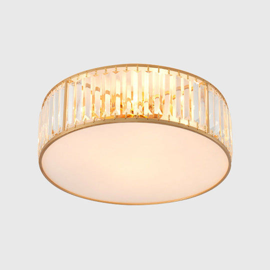 Modern Crystal Round Flush Mount Ceiling Light For Living Rooms
